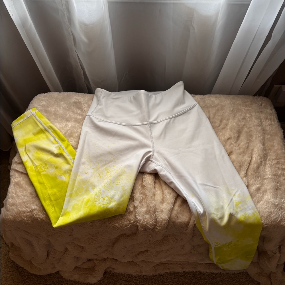 Athleta White/Neon Leggings